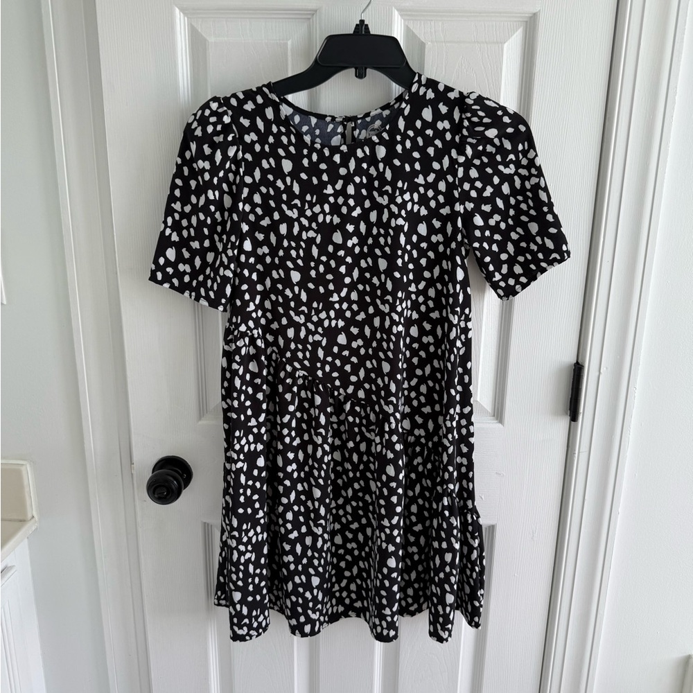 Girls Stylish Black and White Kids Dress